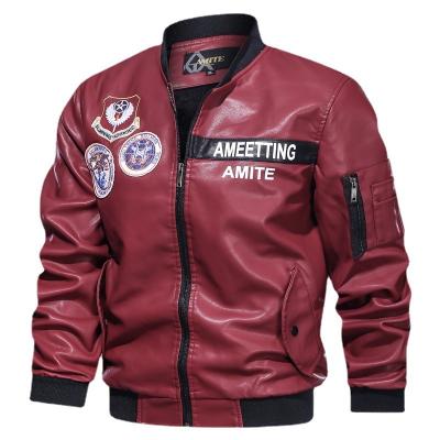 China Autumn and winter new men's clothing uniform jacket men's Anti-wrinkle youth casual leather comic baseball collar motorcycle for sale