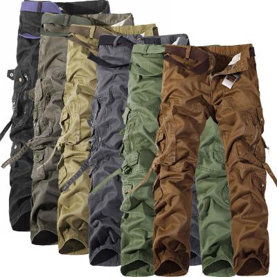 China Anti-wrinkle Military Pants Camouflage Pants Overalls Mens Pants Loose Multi-pocket Men Casual Pants for sale