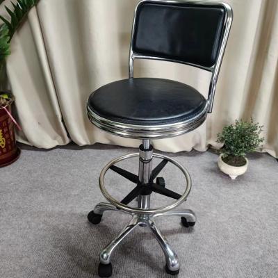 China Modern Adjustable Hospital Dental Laboratory Chair PU Leather Esd Lab Stool Black Laboratory Chair with Back Rest for sale