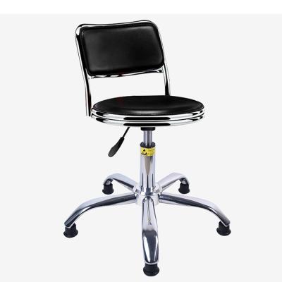 China Modern Adjustable Black Hospital Dental Esd Lab Stool PU Leather Laboratory Chair Laboratory Chair with Back Rest for sale