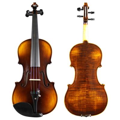 China Italy High Quality Handmade Violin Fiddle Flame Maple Solo Adult Violin for sale