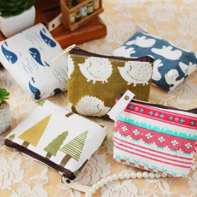 China Stylish Soft Canvas Students Coin Clip Small Girl Mini Zipper Pocket Ladies Wallet for sale