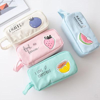 China Schools & Korean fresh simple pencil bag girl's office student pencil creative hand carry stationery bag stationery box male custom for sale