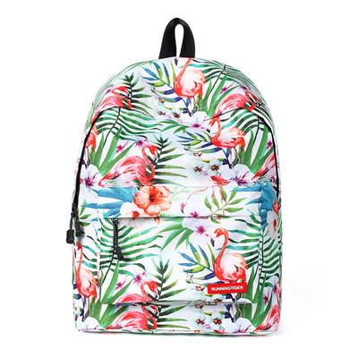 China Fashionable Make To Fashion Design Custom LOGO School Backpack Famingo Printing Bag for sale