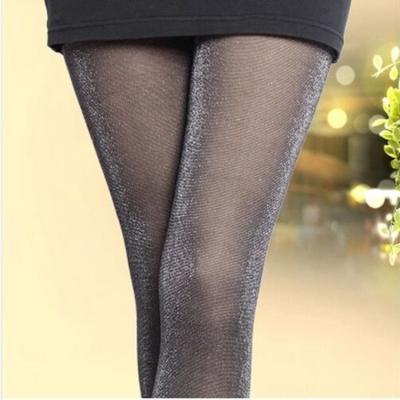 China Autumn and Winter Breathable Double-Layer Gaiters Silver Stockings and Velvet Thickening Women's Pantyhose for sale