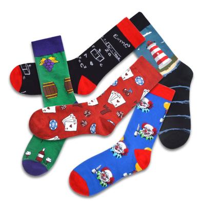 China 2020 factory new fashionable cartoon animal antibacterial male socks customized foreign trade cotton socks for sale