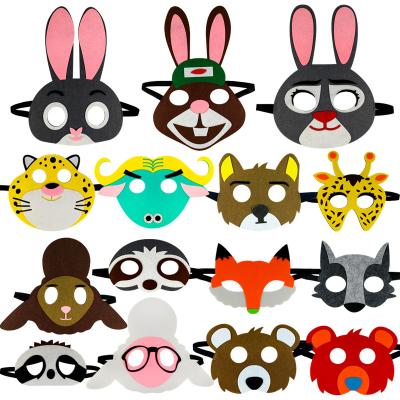 China Fabric Animal Felt Eye Mask Rabbit Fox Kids Halloween Stage Drama Performance Mask Custom Logo for sale