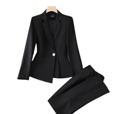 China Anti-Shrink Tuxedo Formal Suit Women Office Suits Female Two Piece Pant Set Ladies Office Wear Women's Suits for sale