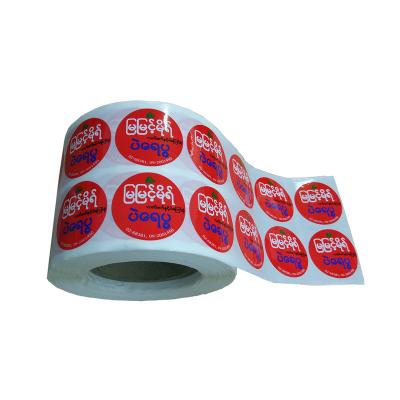 China Waterproof Cheap Custom Label Printing Round Stickers Roll for sale