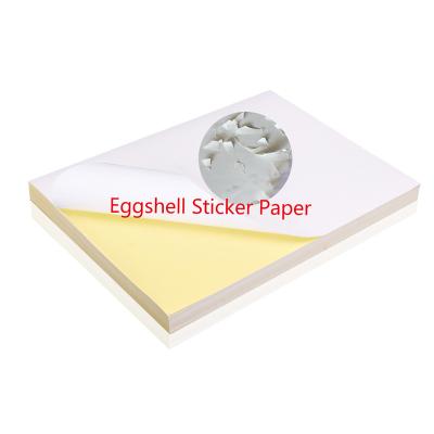 China Eggshell Label Color A4 Size Waterproof Custom Destructible Inkjet Vinyl Sticker Paper Sheet for sale