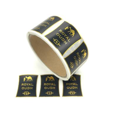 China Self Adhesive Gold Foil Waterproof Perfume Color Print Paper Labels Custom Design Perfume Bottle Sticker Label for sale