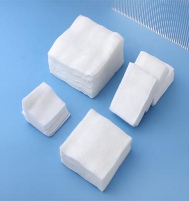 China Disposable 100% Cotton Gauze Swab Unveil Gauze Compress Factory Price 10*10cm-16ply Cotton Mesh Absorbent OEM Medical Edge for sale