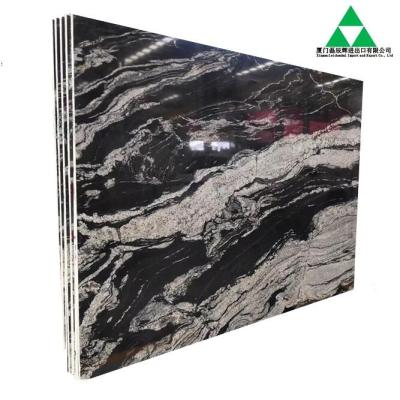 China Modern Cosmic black marble countertop interior decorative floor wall design hotel dining table countertop tea table background wall for sale