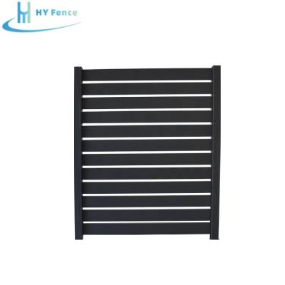 China Easily Assembled Outdoor Horizontal Slat Fencing Privacy Yard Fence DIY Aluminum Slat Cheap Fence Panel for sale