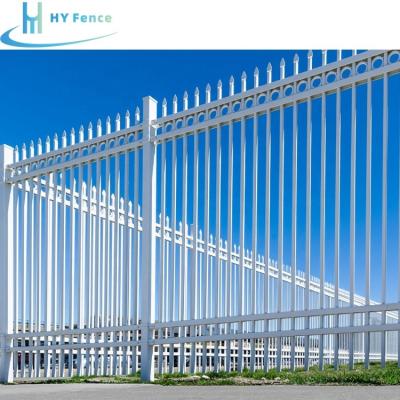 China Easily Assembled Wholesale Galvanized Metal Fence Panels Anti Rust Steel Palisade Fence Wrought Iron Fence for sale