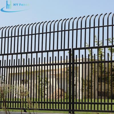 China Easily Assembled Home Garden Powder Coated Top Spear Metal Tubular Black Wrought Iron Fence for sale