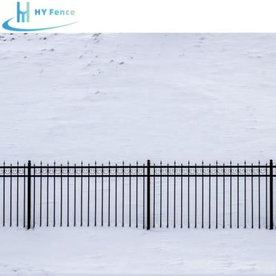 China Easily Assembled Factory Price Powder Coated Metal Palisade Fencing Black Garden House Wrought Iron Fence for sale