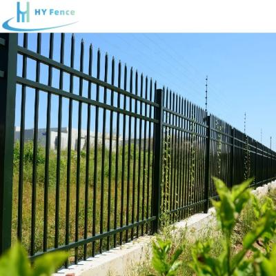 China Easily Assembled CUSTOM ZINC STEEL FENCE METAL BLACK WROUGHT IRON FENCE OUTDOOR YARD GUN TIP FENCE for sale