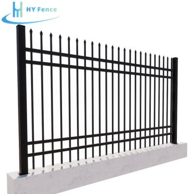 China Easily Assembled Black Security Palisade Fencing Home Garden Decorative Wrought Iron Tubular Fence for sale