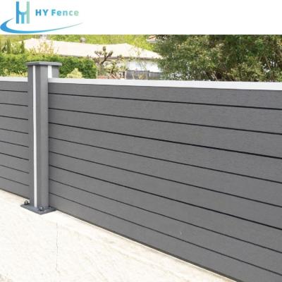 China Easily Assembled Easy To Install Privacy Aluminum Fence Horizontal Slat Aluminum Fence Panels Metal Slat Fence for sale