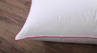 China 75% Duck Down Feather Pillow Cotton Red Piping For Home Hotel Pillow Insert for sale