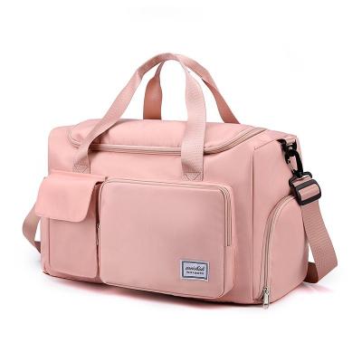 China High Quality Fashion Light Weight Duffel Bag Expandable Waterproof Yoga Gym Pink Sports Bag Separation Ladies Wet Dry Handbag for sale