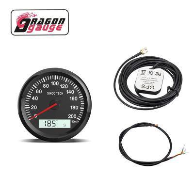 China SPEED DRAGON GAUGE Marine Boat Cars Truck 7 Color Digital Tachometer 200KM/H 12v/24v ATV Waterproof LCD GPS Gauge (DO917) for sale