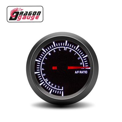 China DRAGON GAUGE Needle 52mm Stepper Motor Black Face 20:1~10:1 Narrow Ratio Gauge AFR Auto Air Fuel Meter For Car Racing 12v (6388) 2 inch for sale