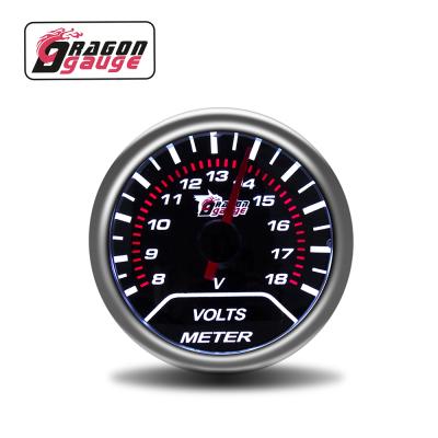 China DRAGON GAUGE (6147T) Universal 8~18 Colors Car Refit 7 Inch 52mm Convex Mirror 2 Auto Voltmeter Volt Gauge LED Meter White for sale