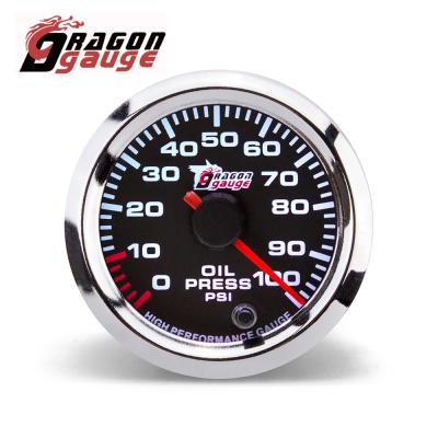 China DRAGON GAUGE Automotive 0~100 PSI Needle Seven Color 12V 52mm Oil Pressure Gauge With Auto Sensor Meter For Racing Car (5046) 2 Inch for sale