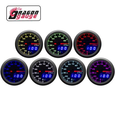 China DRAGON GAUGE 12V Auto Gauge 0~100 PSI (6366) Dual View Car Motorcycle Oil Pressure Gauge 2