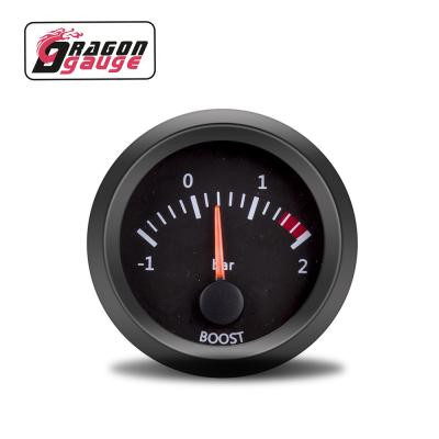 China Universal Auto Car Racing Gauge Dragon Gauge 12V 52mm Black Face Turbo Gauge Boost Meter With Sensor Unit -1~2 Bar For Car (5051) for sale