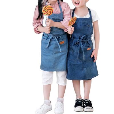 China High Quality Durable Quality Eco-friendly Washed Kids Apron Denim Denim Kids Apron for sale