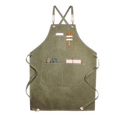 China Eco-Friendly Promotional Cross Canvas Customized Amazing Appearance Cleaning Customized Logo Back Adjustable Heavy Duty Aprons for sale