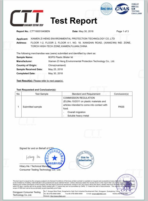 EU Organic Certificate - Xiamen Zifei Industrial Co., Ltd.