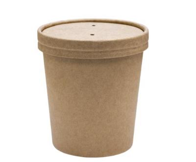 China ECO Soup Disposable Paper Cup And Compostable Disposable Paper Soup Container With Paper Lid for sale