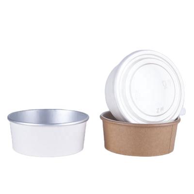 China White Paper Disposable Microwavable Biodegradable Custom Bowl With Lids for sale