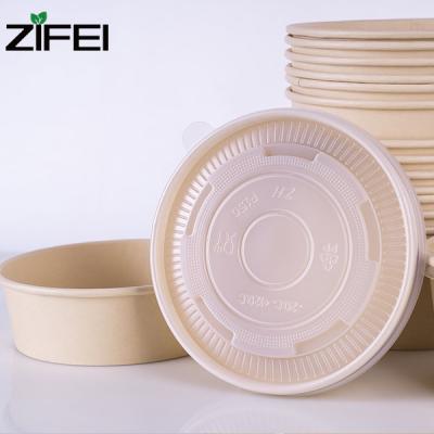 China 500ml-1300ml zifei biodegradable making papel wrapper bamboo bowls ensaladera PLA salad paper bowl biodegradable bamboo bowls for sale