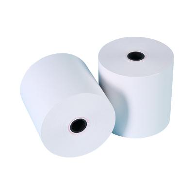 China POS Machine 80x80 With 13 Mm Core Thermal Paper Rolls Black Plastic Cash Register Thermal Paper for sale