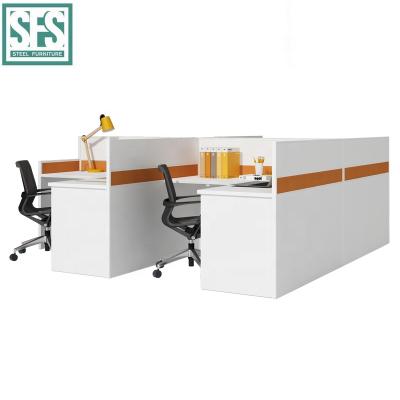 China Expandable Modern Commercial Wooden Office Furniture Workstations Cubicle Desk With 4 Seater for sale