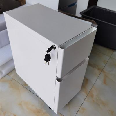 China Steel 2 Drawers Movable Office Storage Cabinet Filing Cabinet Mobile Office Cabinet With Casters for sale