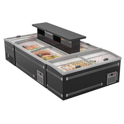 China Single-temperature Glass ShiJie Showcase Slide Lid Best buy Deep Freezer Chest Freezer Supermarket Island Refrigerator for sale