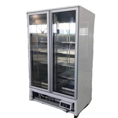 China Dual-temperature SHIJIE Store Front Beverage Cooler Outdoor Coffee Beverage Refrigerator Display Cabinet Beverage Cooler for sale