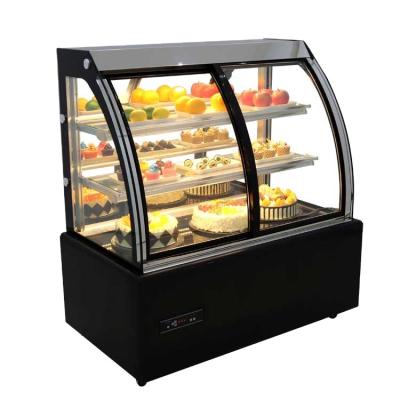 China Single-temperature ShiJie refrigerator for cake dessert showcase ice cream showcase display cooler slilding glass door bakery showcase for sale