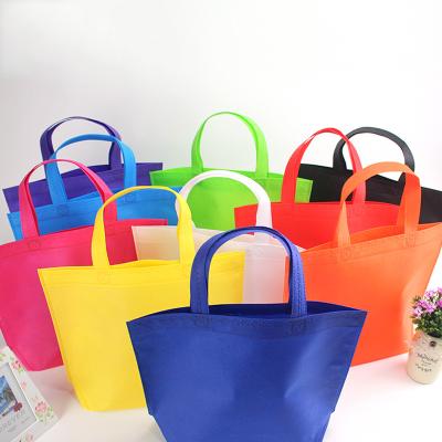 China Environmentally Friendly Promotional Eco-friendly Recycled Handled 33*26+10CM Small Size Non Woven Shopping Bag With Custom Logos for sale