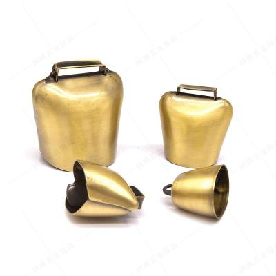 China Custom Rustic Cow Bell Ring Europe Golden Cow Bells Retro for sale