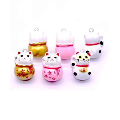 China China Manufacturer Chinese Lucky Cat Cartoon Chimes Jingles Fortune Cat Pendant Ornament for sale