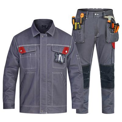 China Customized Logo High Visibility Cotton Safety Workwear Outdoor Reflective Men Working Mechanic Work Suit Work Clothes. for sale