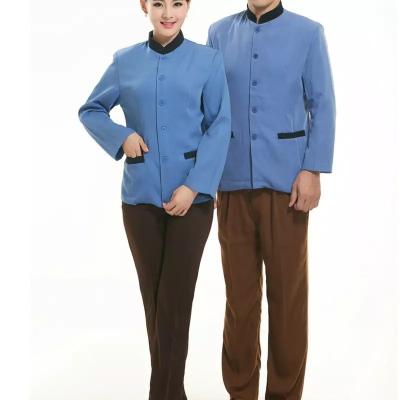 China Outdoor Housekeeping Cleaning Cleaner Long Sleeve Autumn Spring Jackets And Pants Uniforms for sale