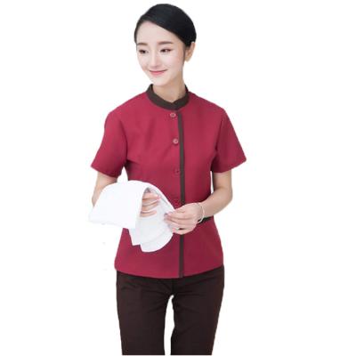 China Outdoor Door Man Hotel Staff Customized Logo Working Wear Short Sleeve Shirts And Pants Sets for sale